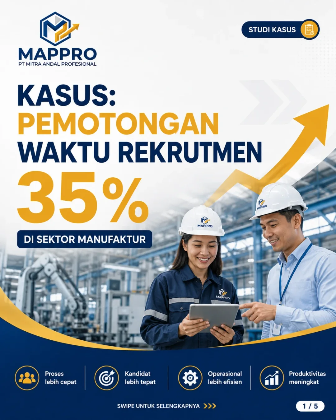 Kasus: pemotongan waktu rekrutmen 35% di sektor manufaktur