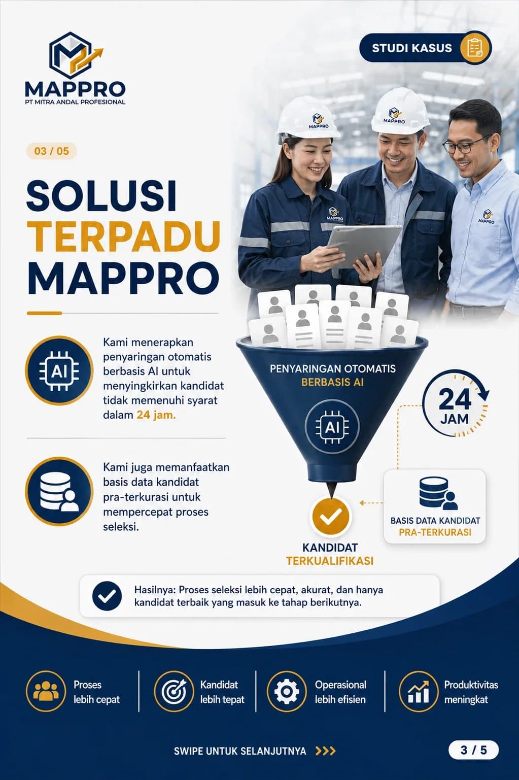 Solusi terpadu MAPPRO: penyaringan kandidat otomatis dan basis data kandidat